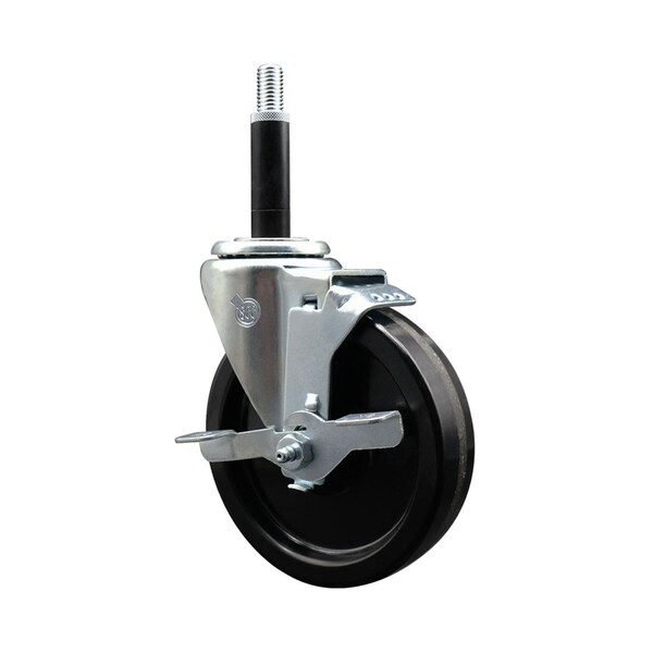 5'' SS Phenolic Swivel 3/4'' Expanding Stem Caster with Brake